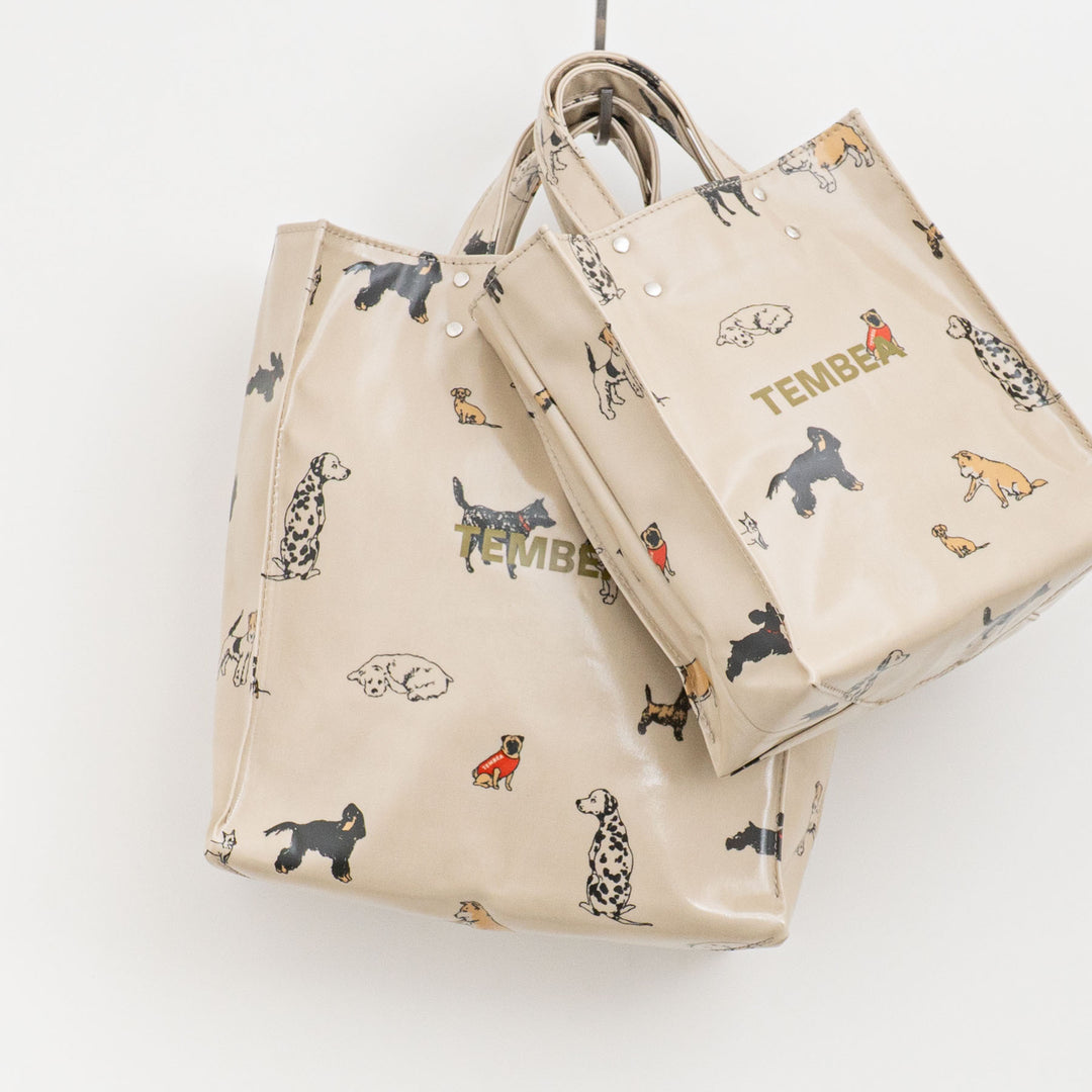【完売】【数量限定】TEMBEA/　PAPER TOTE MEDIUM col.HAUS ORIGINAL LT-BEIGE DOG1