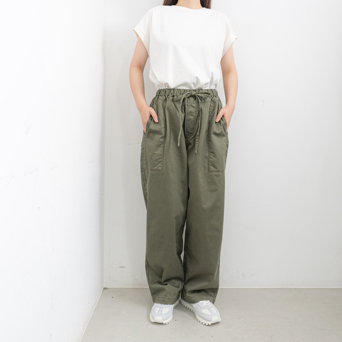 homspun｜WOMEN　高密度ウェポンギャザーパンツ　262-3357 Y