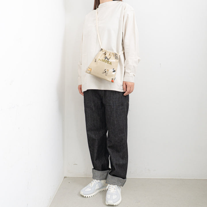 【数量限定】TEMBEA/　巾着 POCHETTE  col.HAUS ORIGINAL LT-BEIGE DOG1
