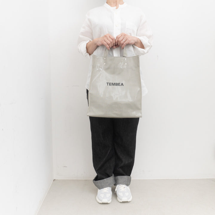 TEMBEA/　PAPER TOTE col.CHECK GREY-GREEN