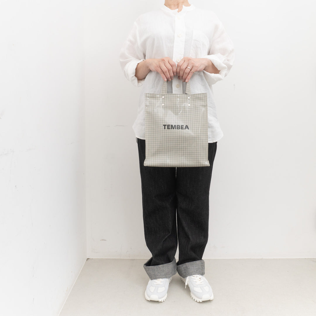 TEMBEA/　PAPER TOTE col.CHECK GREY-GREEN