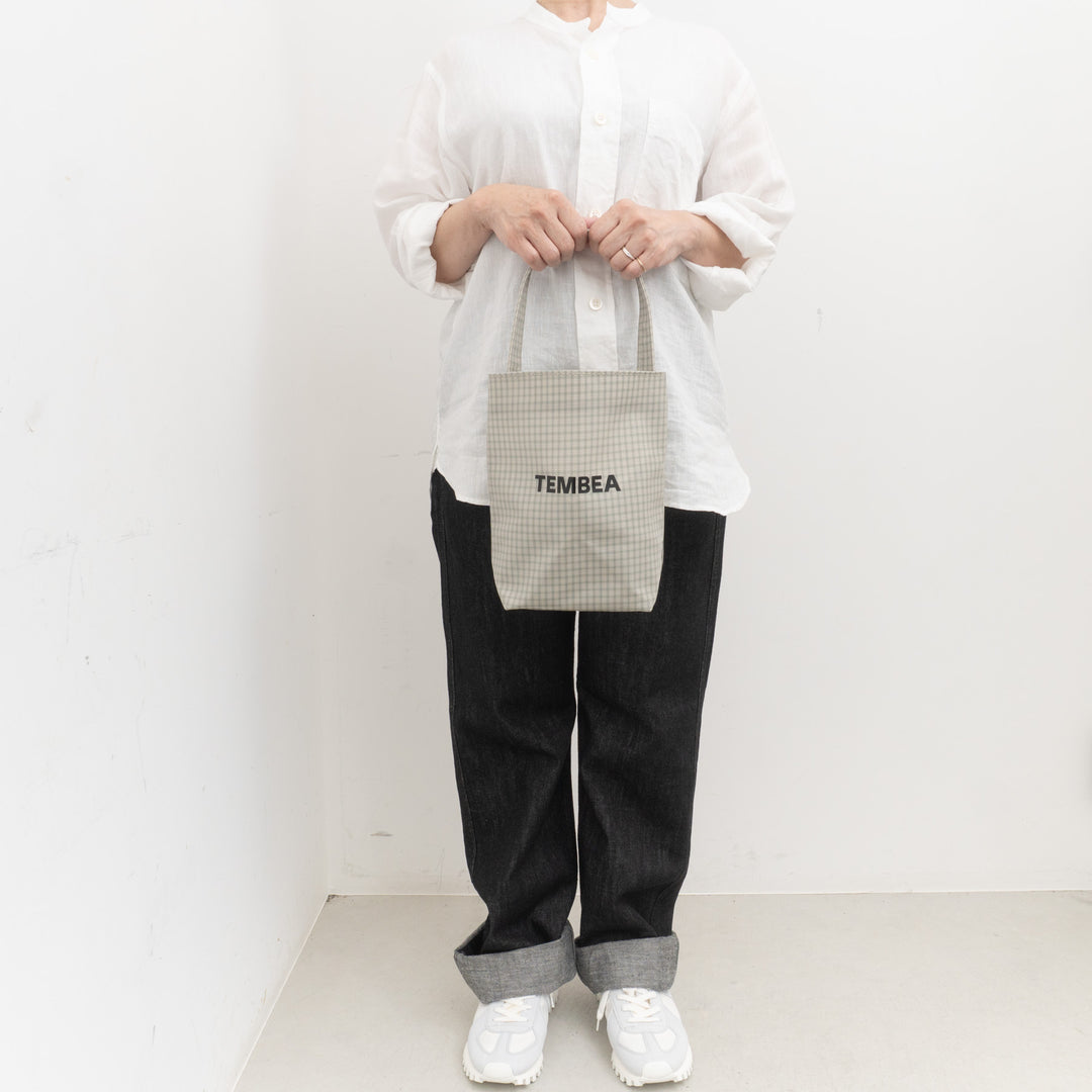 TEMBEA/　PAPER TOTE col.CHECK GREY-GREEN