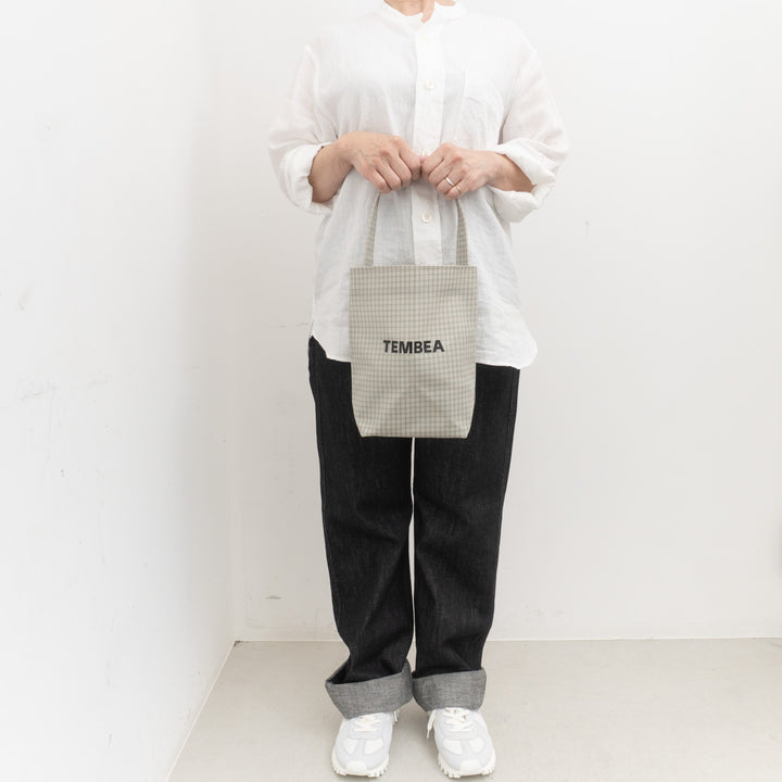 TEMBEA/　PAPER TOTE col.CHECK GREY-GREEN