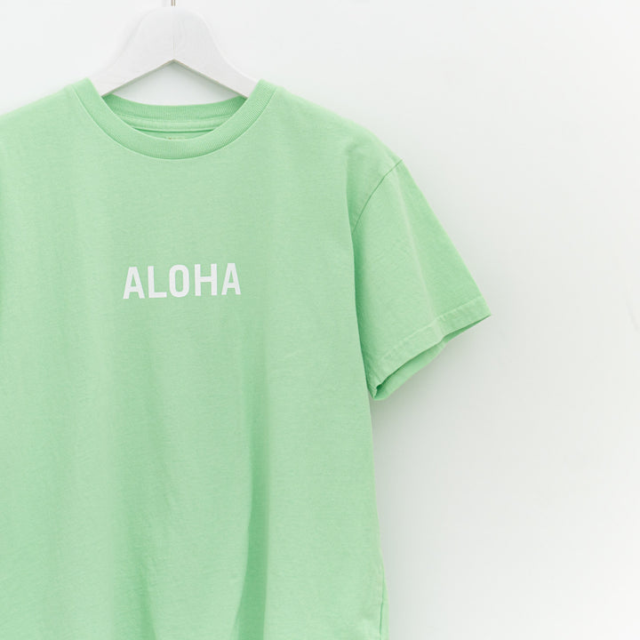 SUNSHINE+CLOUD/UNISEX　grown in the sun Tシャツ ALOHA-MAHALO　col.L.GREEN