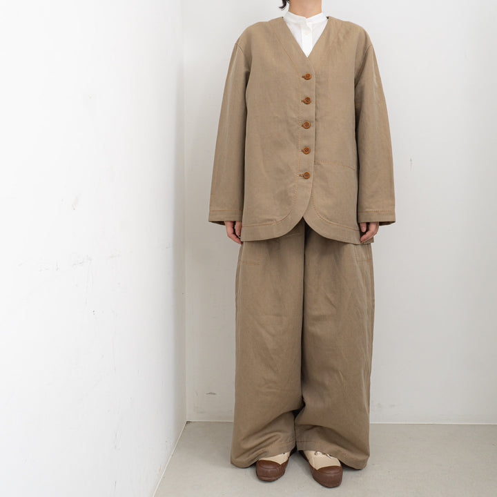 homspun /ウールリネンギャザーワイドパンツ 252-3389