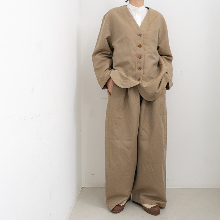 homspun /ウールリネンギャザーワイドパンツ 252-3389