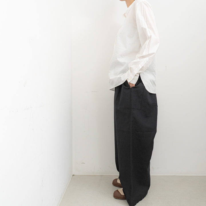 homspun /ウールリネンギャザーワイドパンツ 252-3389