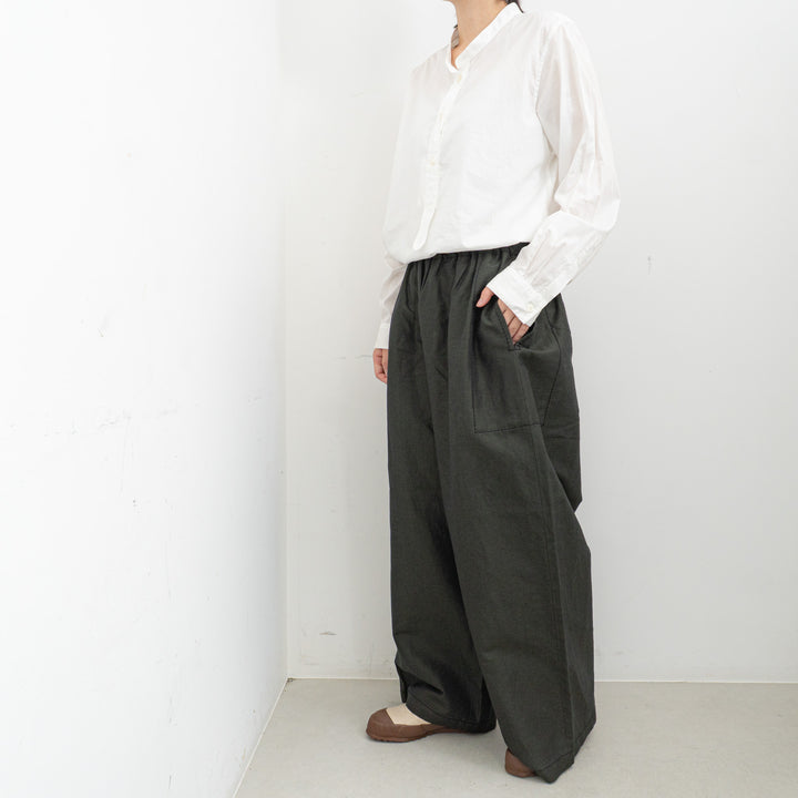 homspun /ウールリネンギャザーワイドパンツ 252-3389
