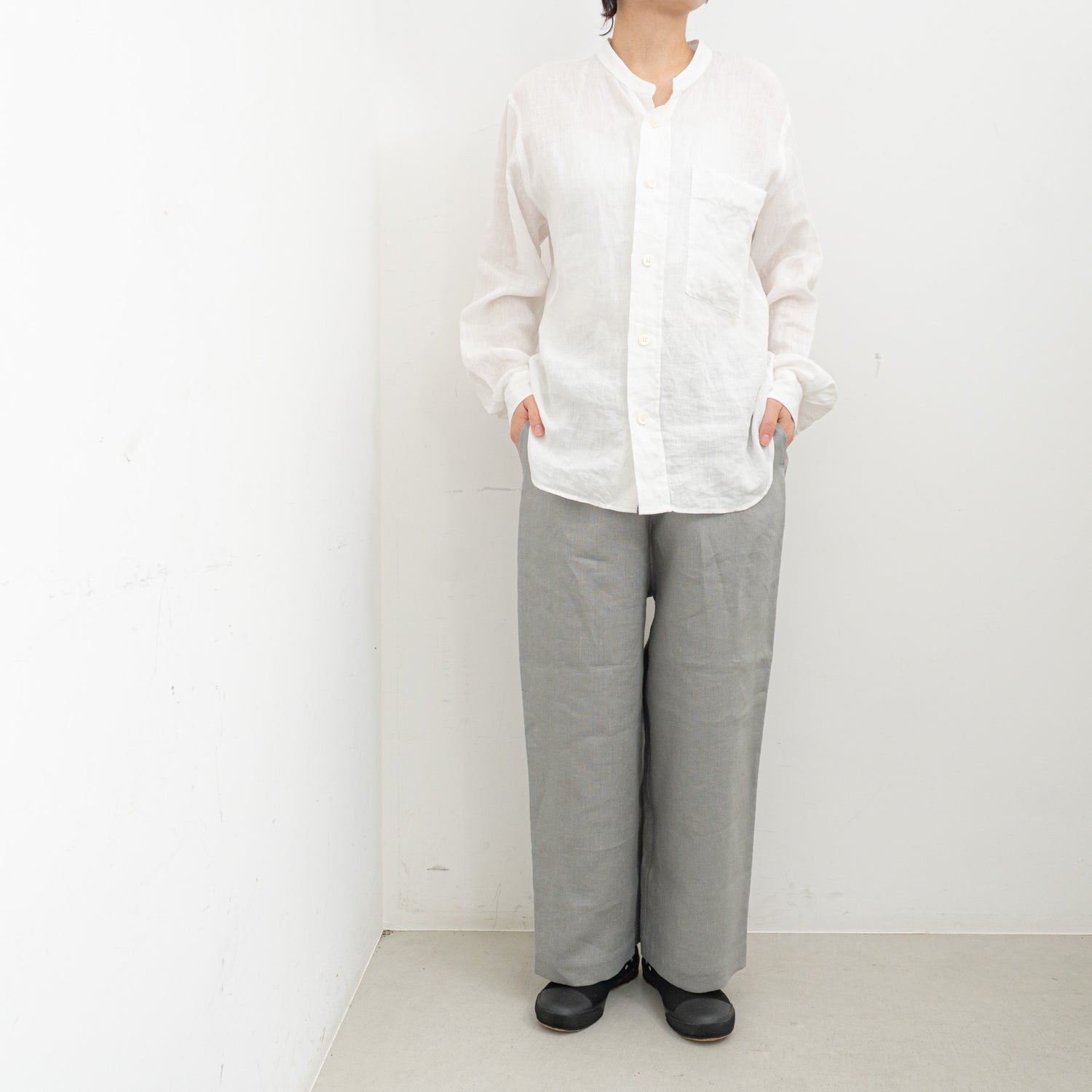 TAYUTAU｜リネンワイドストレートパンツ Y319057（light gray）