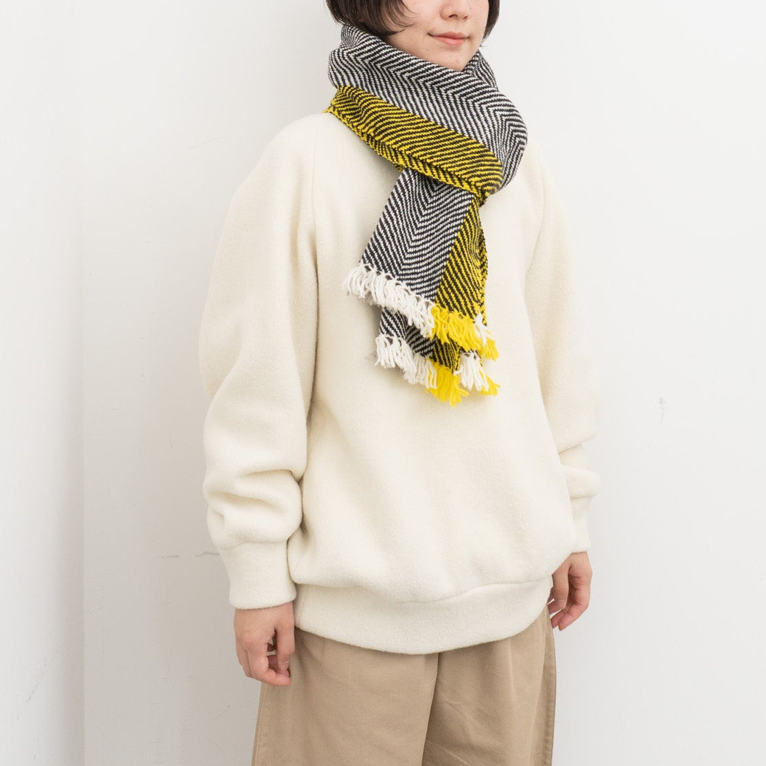 ゴーシュ｜ウールヘリンボンストール　G264-A004（yellow）