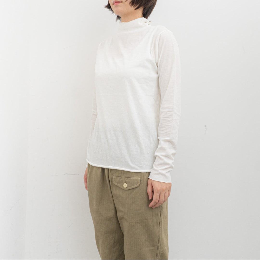 evam eva/　cotton cut&sew turtleneck pullover V002C029