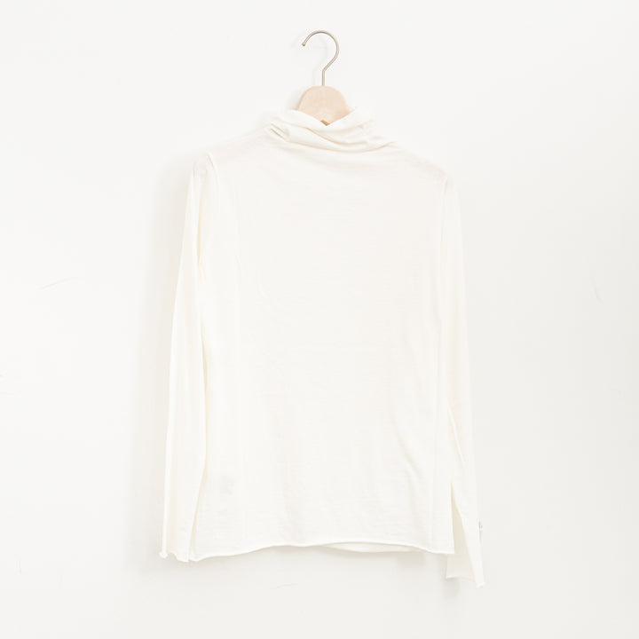 evam eva/　cotton cut&sew turtleneck pullover V002C029