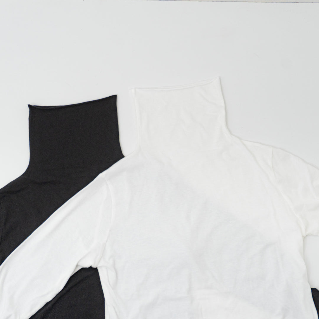 evam eva/　cotton cut&sew turtleneck pullover V002C029