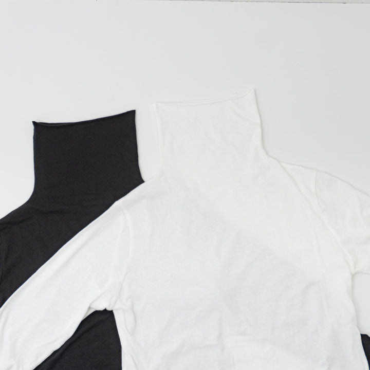 evam eva/　cotton cut&sew turtleneck pullover V002C029