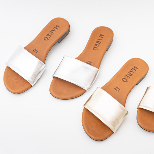 MARKO｜Leather Flat Sandal