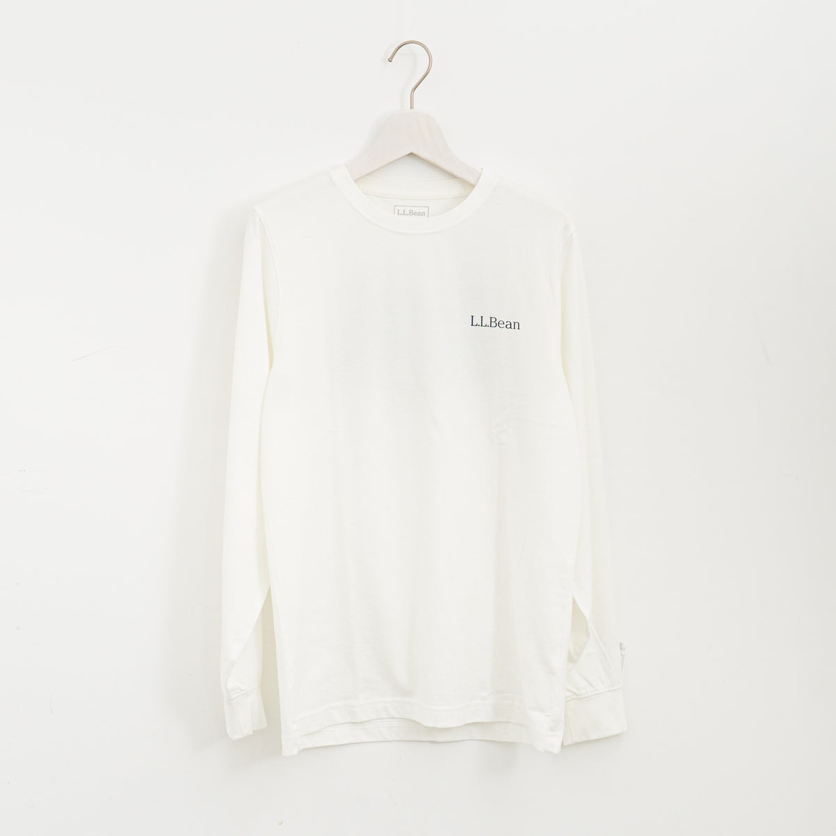 LL Bean｜Japan Fit Carefree Unshrinkable Tees, Long-Sleeve Graphic（White）