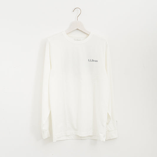 LL Bean｜Japan Fit Carefree Unshrinkable Tees, Long-Sleeve Graphic（White）
