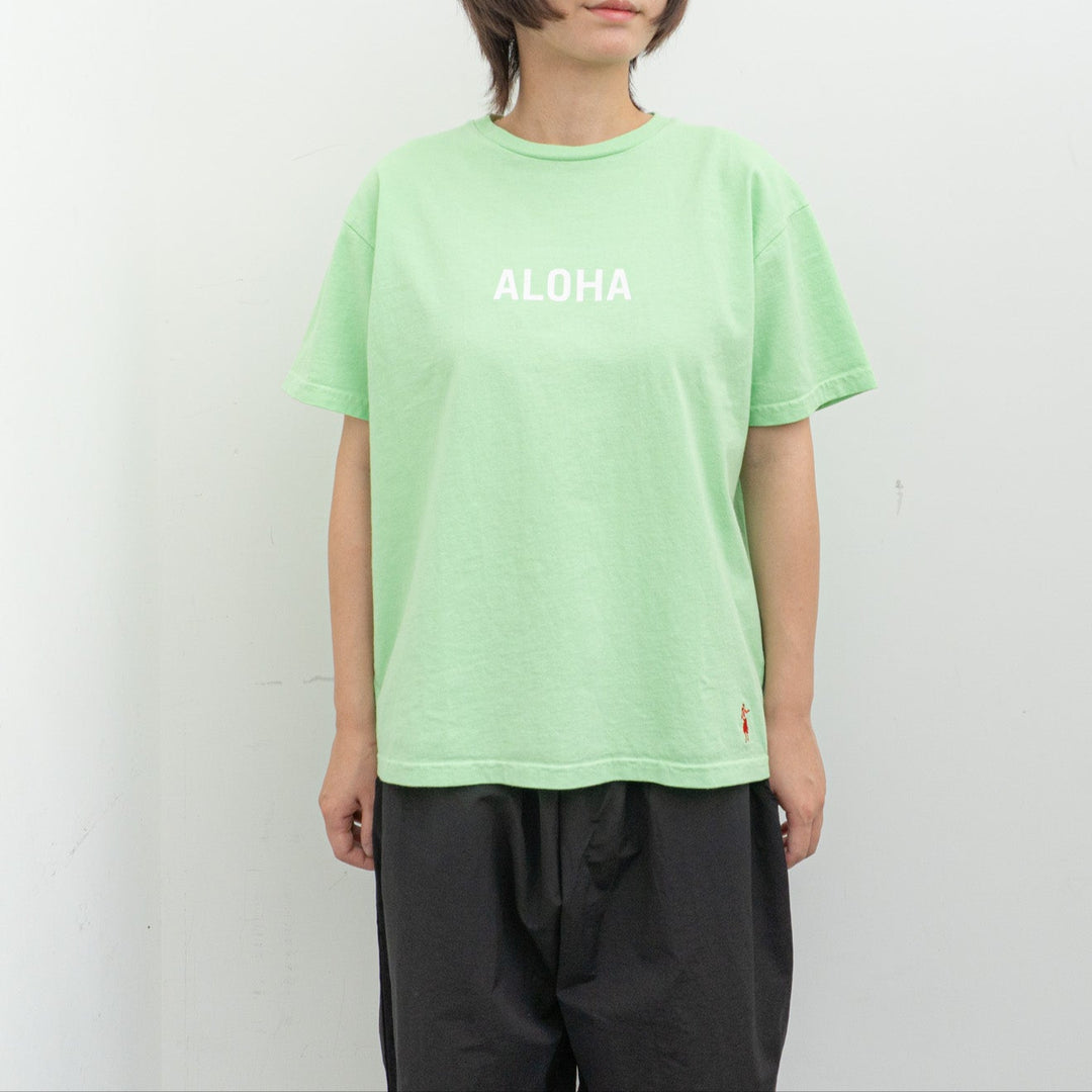 SUNSHINE+CLOUD/UNISEX　grown in the sun Tシャツ ALOHA-MAHALO　col.L.GREEN