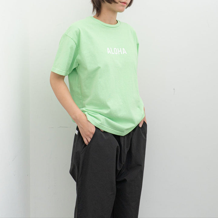 SUNSHINE+CLOUD/UNISEX　grown in the sun Tシャツ ALOHA-MAHALO　col.L.GREEN