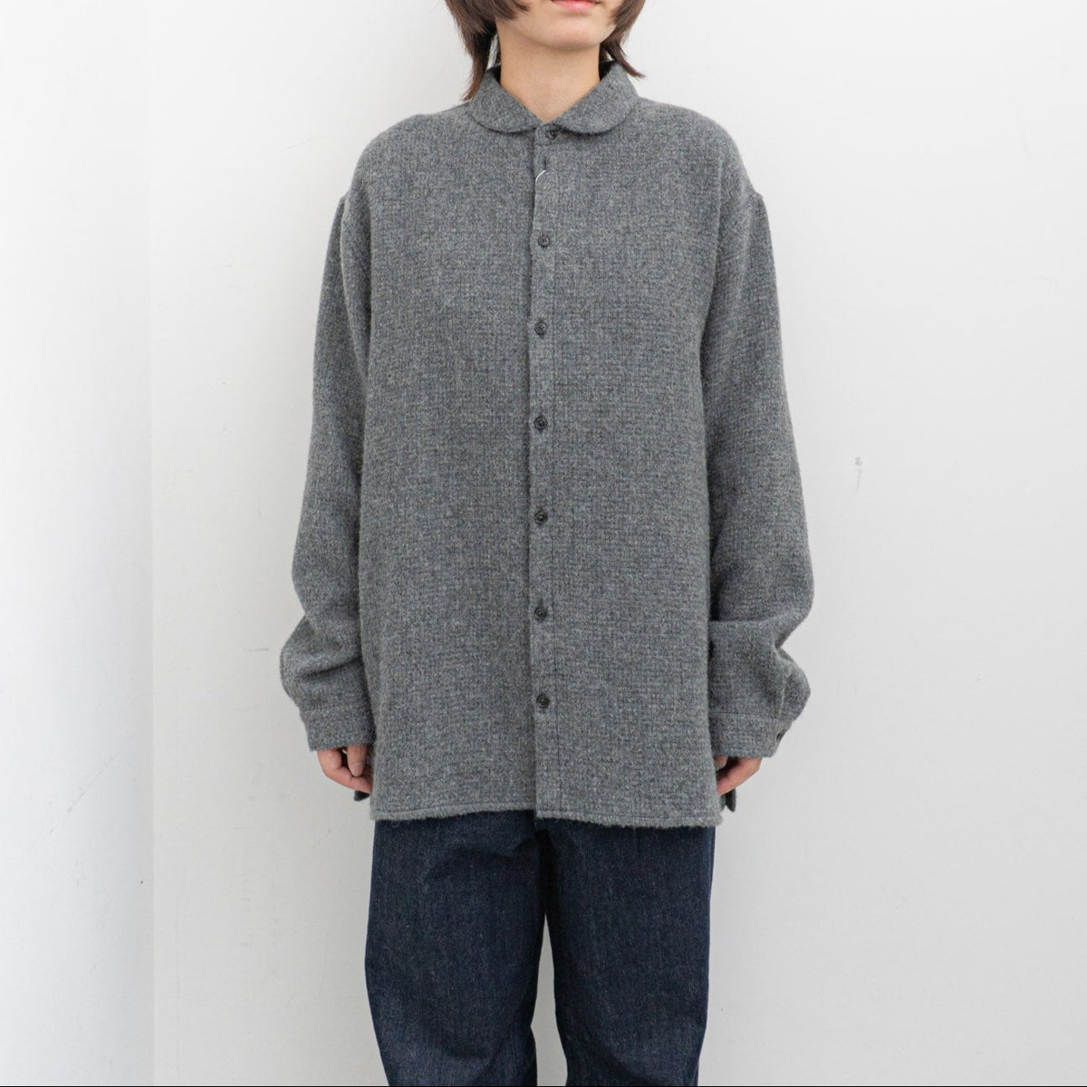 nonnotte｜MEN　Oversized Shirt Round Collar N-25A-015