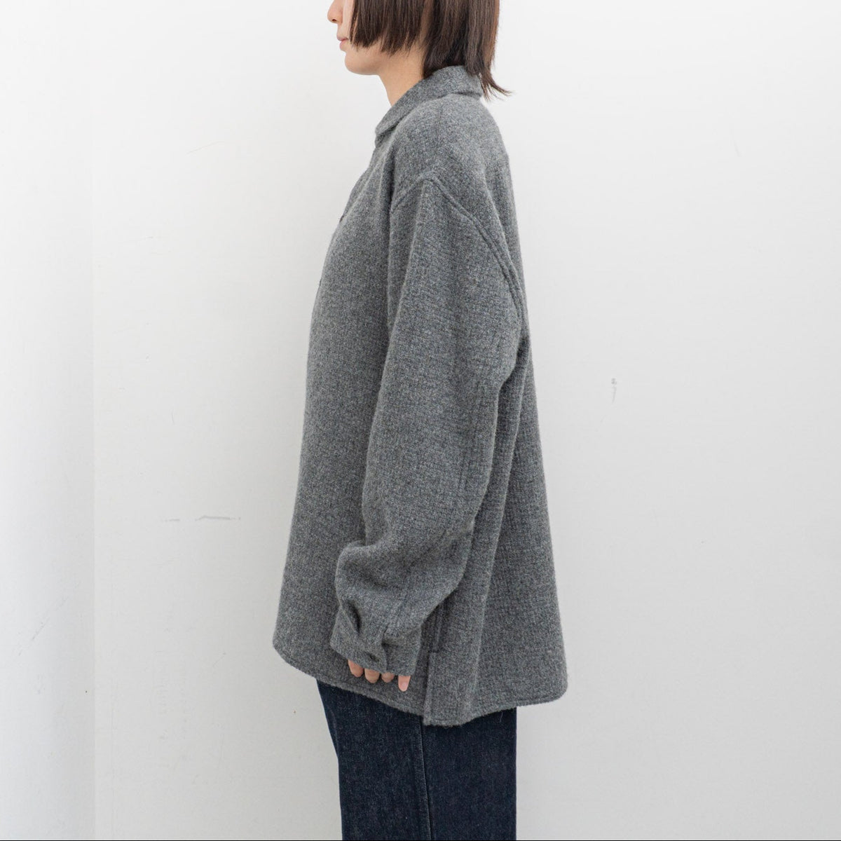 nonnotte｜MEN　Oversized Shirt Round Collar N-25A-015