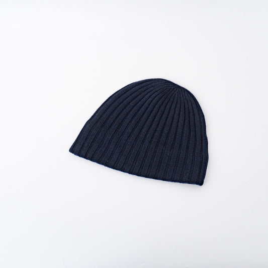2026AW mature ha.｜slant cutting knit cap MK-4133-H（dark navy）