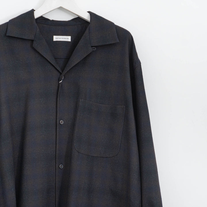 KAPTAIN SUNSHINE/　Wool Ombre Open Collared Shirt