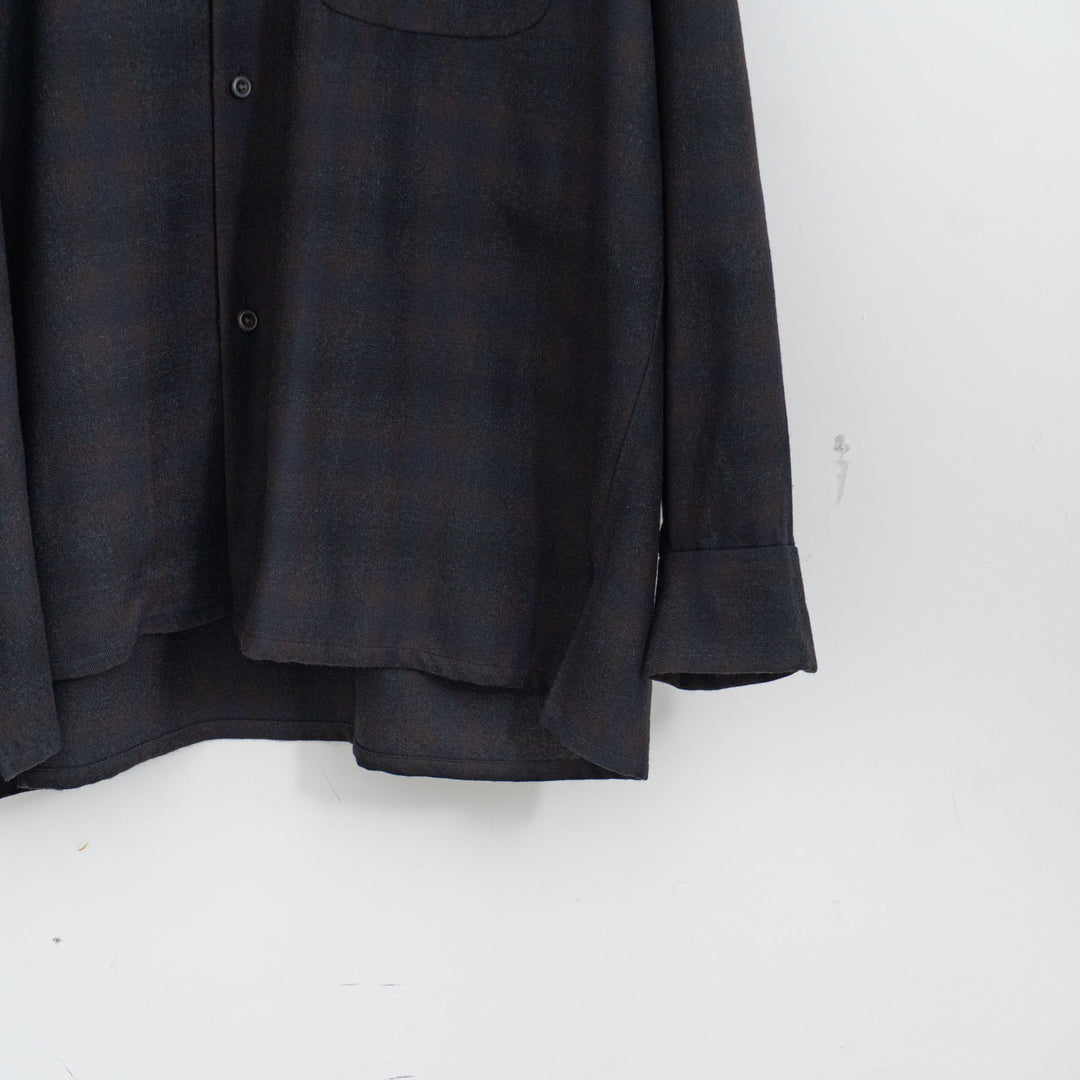 KAPTAIN SUNSHINE/　Wool Ombre Open Collared Shirt