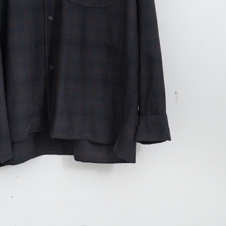 KAPTAIN SUNSHINE/　Wool Ombre Open Collared Shirt