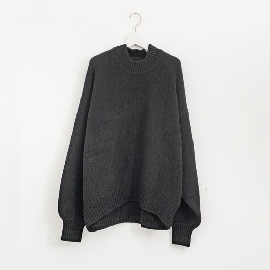 nonnotte｜Draping Extra Over C/N Pullover（Deep Black）