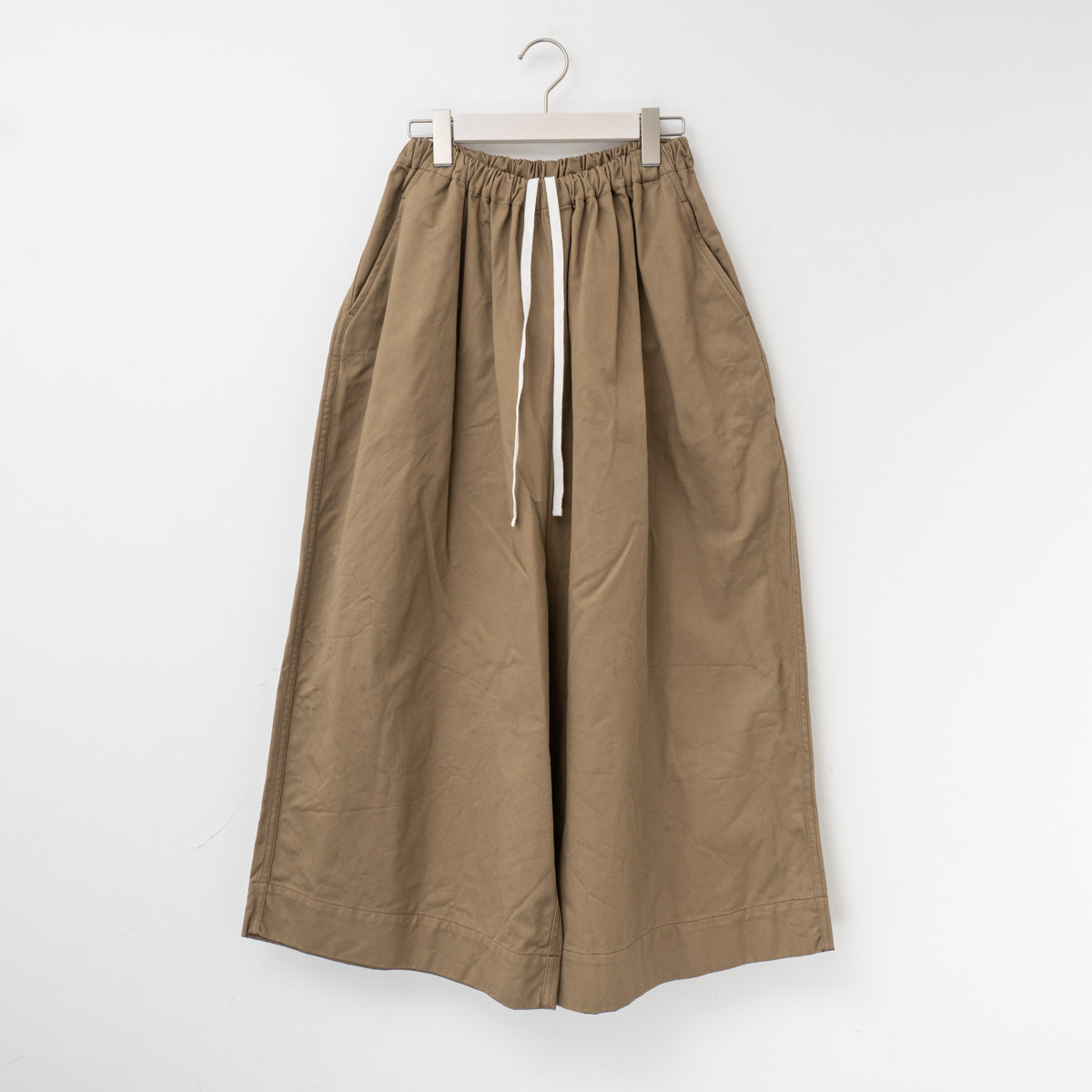 ゴーシュ｜23AW　カツラギ八分丈ワイドパンツ G234-P027（ベージュ）
