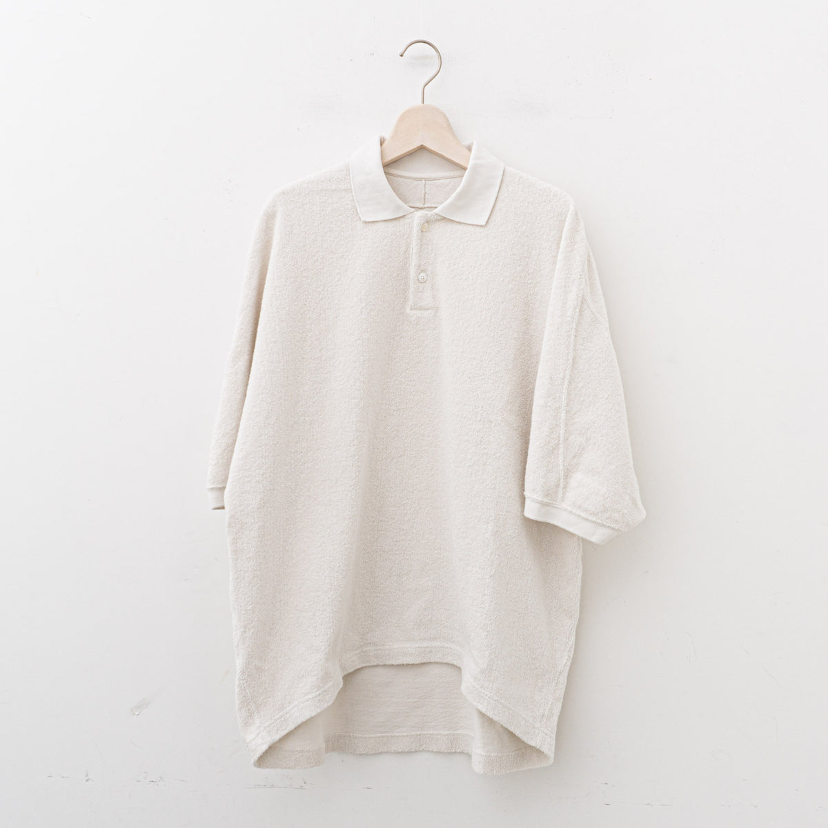 nonnotte｜MEN　Draping Polo Shirt Type A N-24S-045（Vaporous Grey）