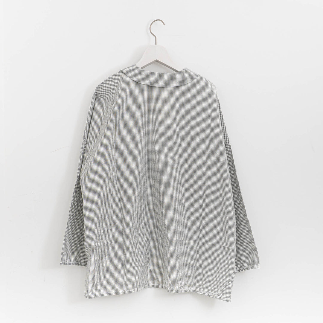 homspun /　ハイカウントクロス丸襟プルオーバーブラウス　col. チェック　252-5749-D