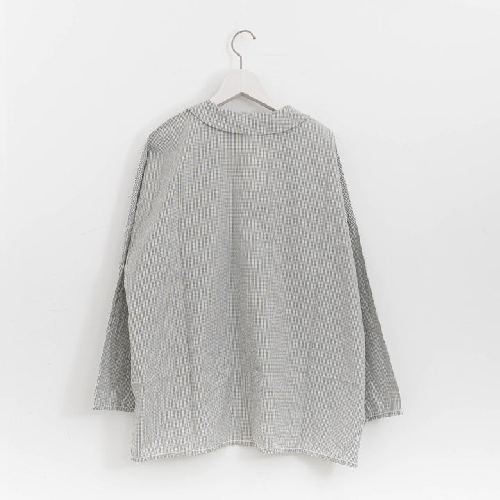 homspun /　ハイカウントクロス丸襟プルオーバーブラウス　col. チェック　252-5749-D