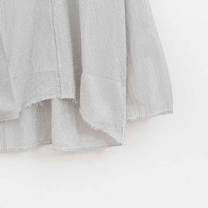 homspun /　ハイカウントクロス丸襟プルオーバーブラウス　col. ストライプ　252-5749-suomi