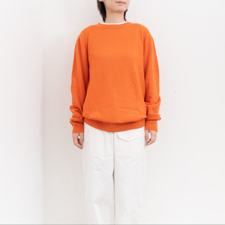 ANSPINNEN/　カシミヤクルーネックセーター col.orange　ANS-UK0071