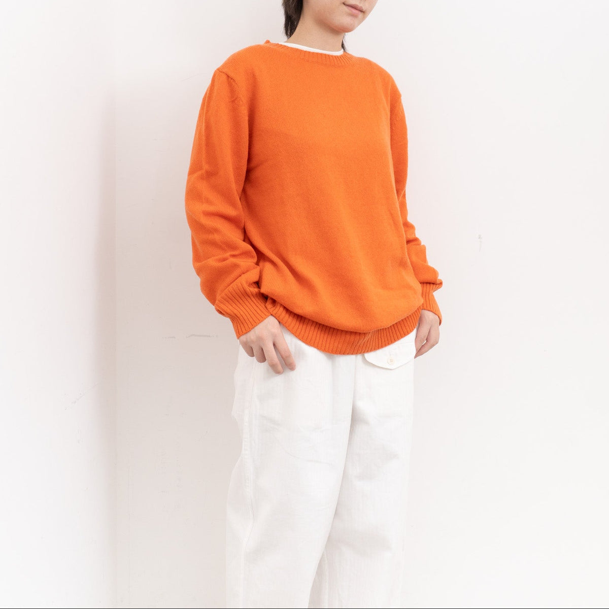 ANSPINNEN｜カシミヤクルーネックセーター col.off white　ANS-UK0071