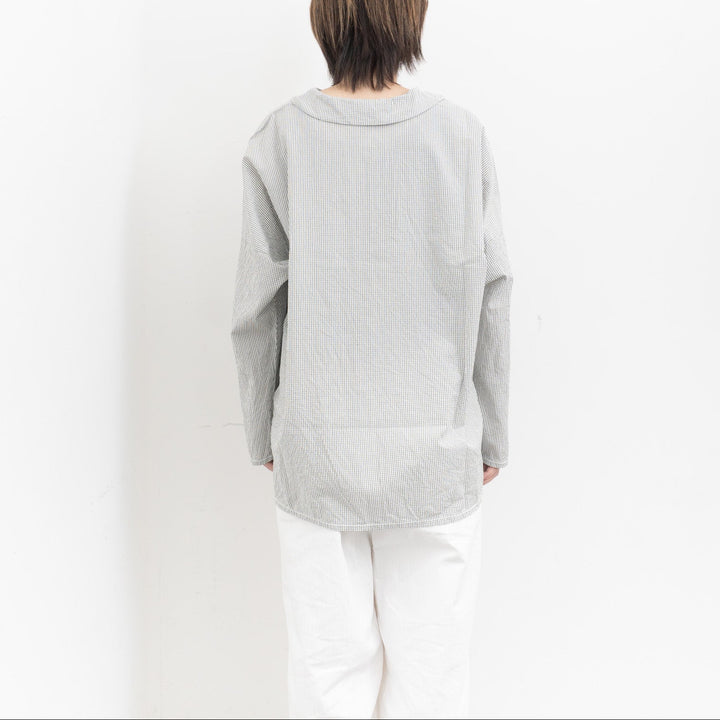 homspun /　ハイカウントクロス丸襟プルオーバーブラウス　col. チェック　252-5749-D