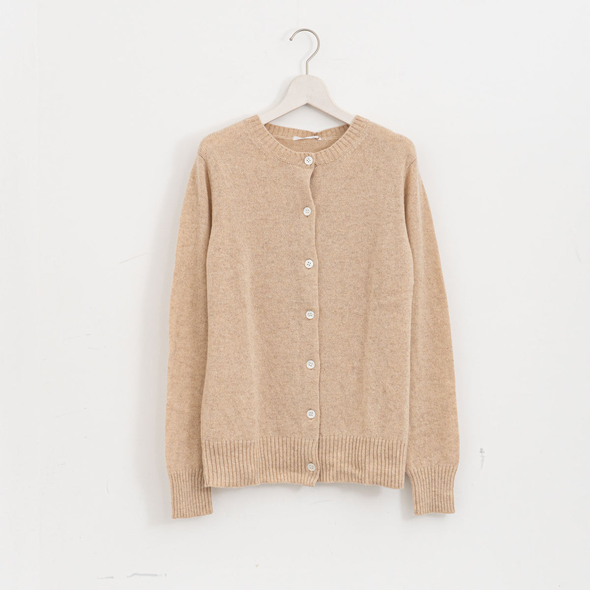ANSPINNEN｜カシミヤ　クルーカーディガン ANS-WK00100（81.light camel）