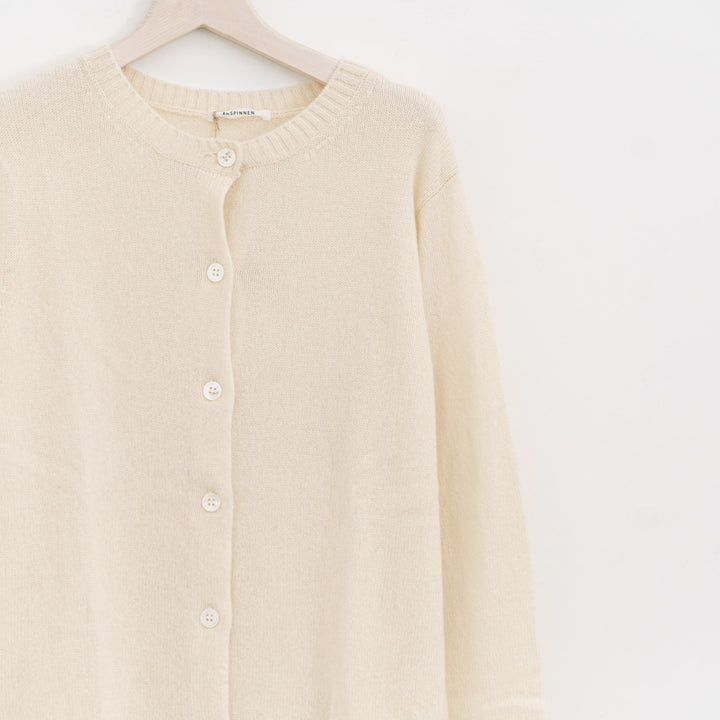 ANSPINNEN/　カシミヤ　クルーカーディガン ANS-WK00100