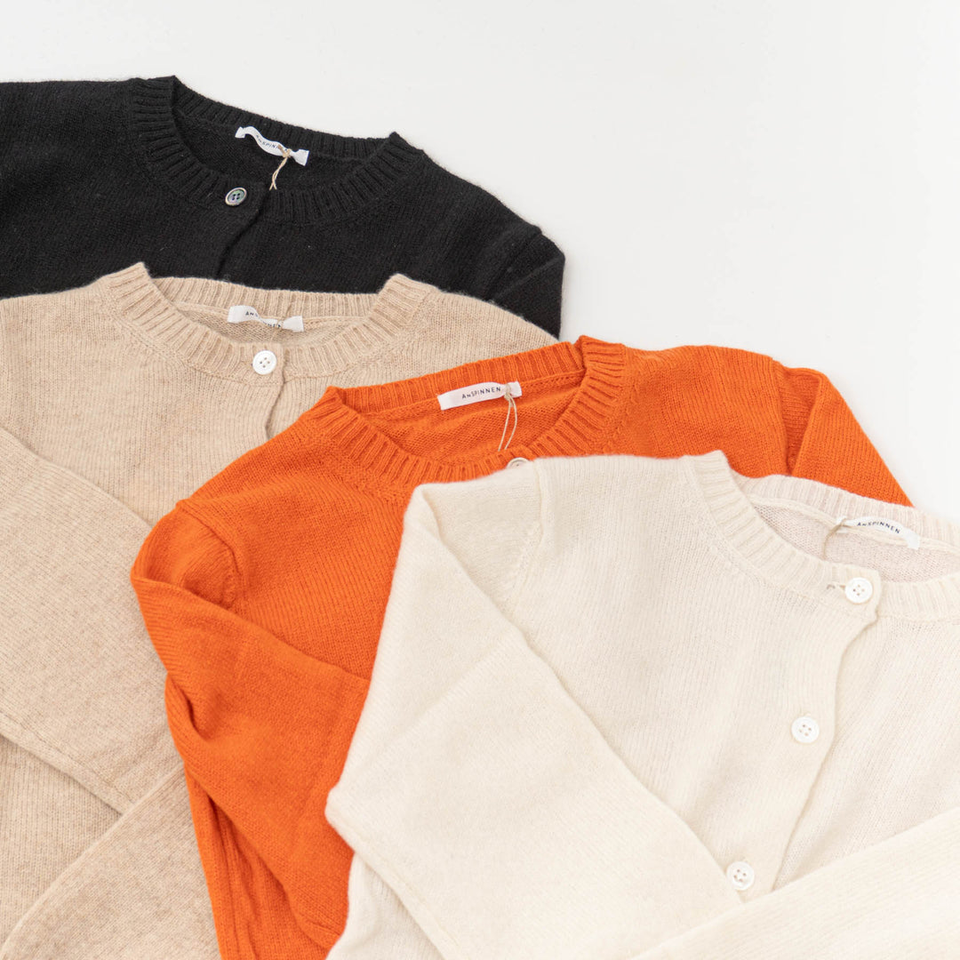 ANSPINNEN/　カシミヤ　クルーカーディガン ANS-WK00100