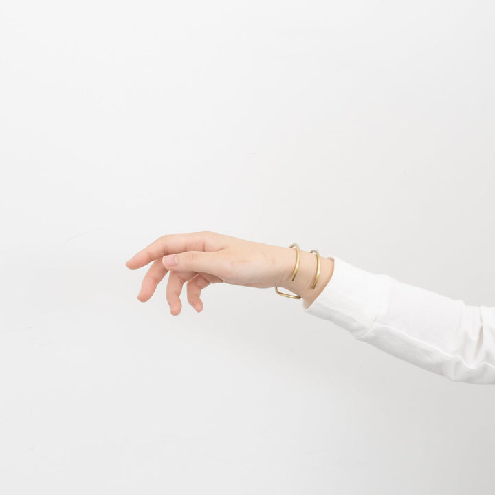 _Fot/　round wire bangle_double brass