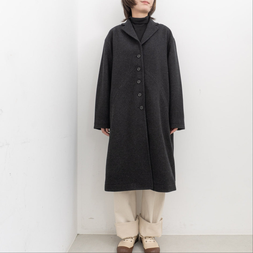 homspun/　ウールフラノテーラーカラーコート 252-0111