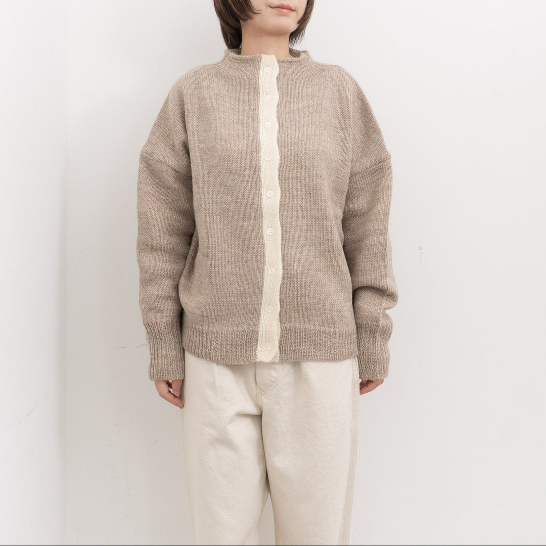 homspun /　ローピング前立て配色カーディガン 252-7883