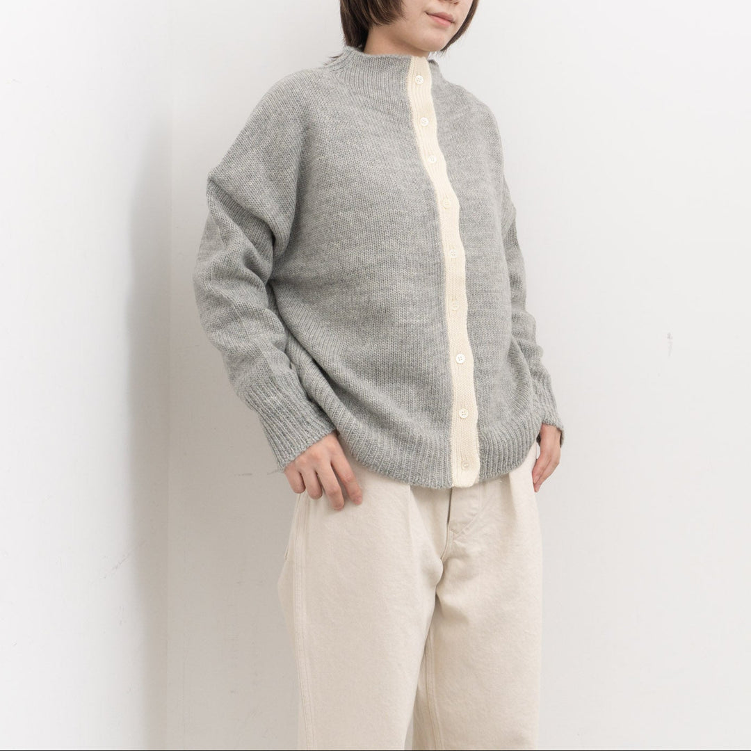 homspun /　ローピング前立て配色カーディガン 252-7883