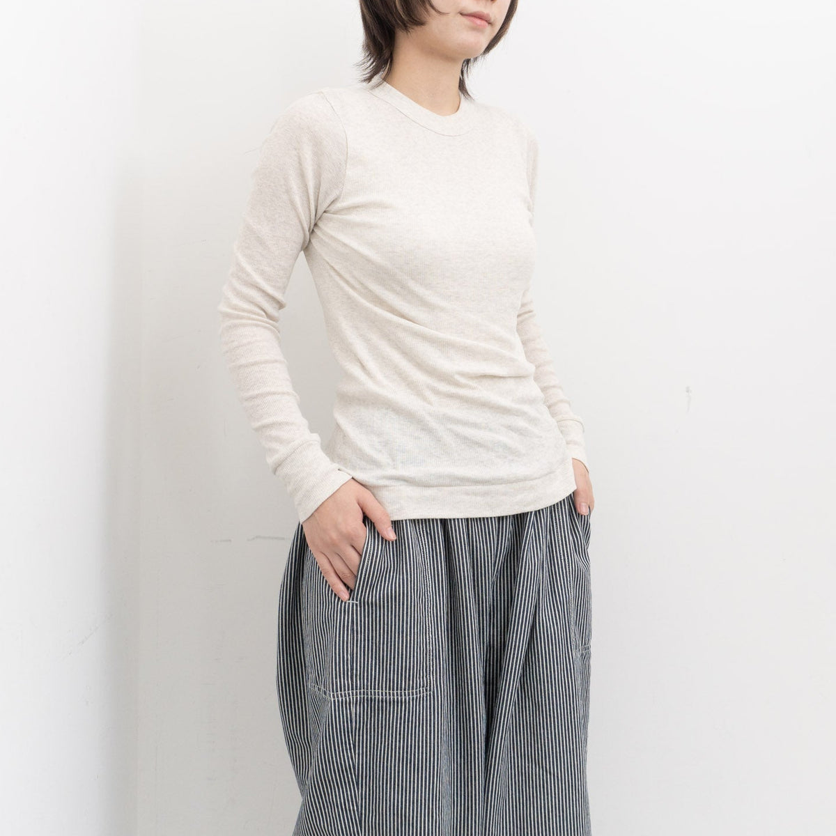 homspun｜40/1丸胴テレコクルーネックプルオーバー 252-6014　261-6014