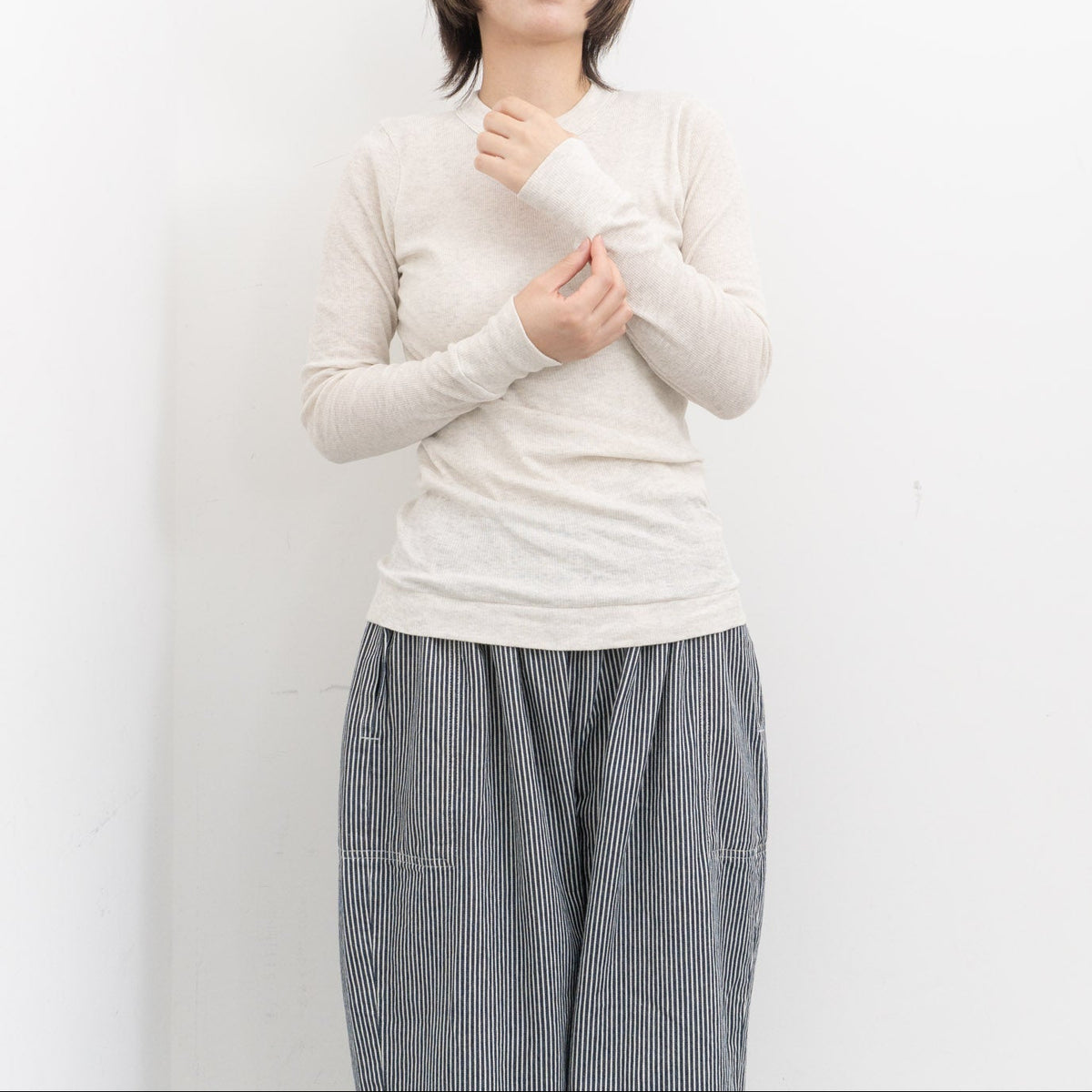homspun｜40/1丸胴テレコクルーネックプルオーバー 252-6014　261-6014