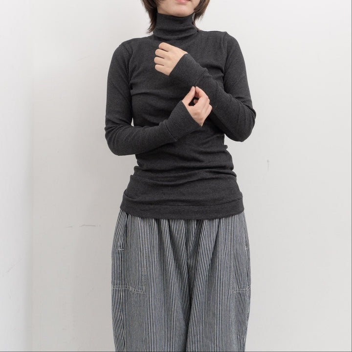 homspun /　丸胴テレコタートルネックプルオーバー 252-6286