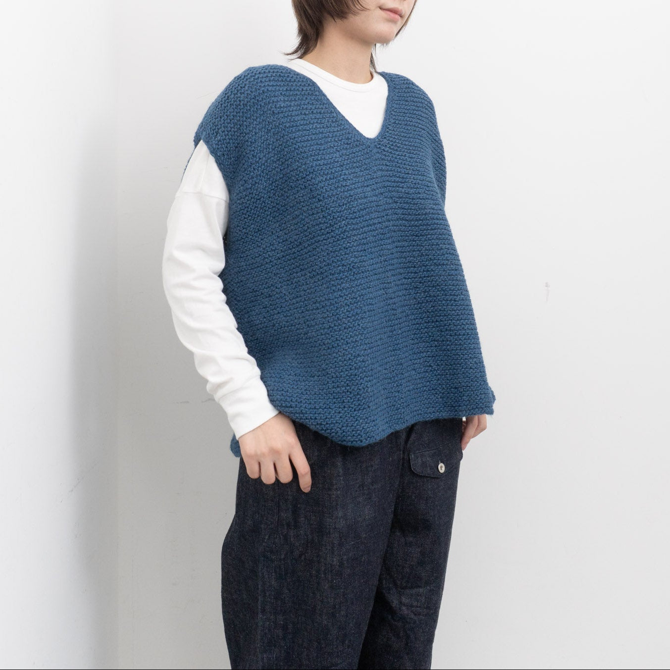 ゴーシュ /　アルパカウールハンドニット ベスト G254-K001 ゴーシュ][服][アルパカウールハンドニット プルオーバーベスト][G254