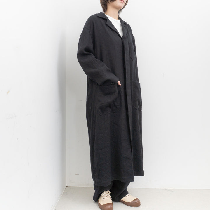 ゴーシュ /　リネンウールヘリンボン ロングワークコート G214-C012